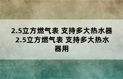 2.5立方燃气表 支持多大热水器 2.5立方燃气表 支持多大热水器用